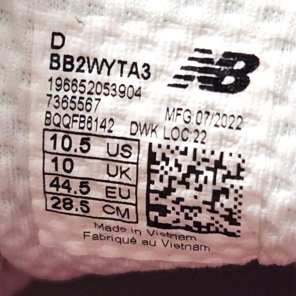 New Balance Two WXY V3 Shoes Men Size 10.5 BB2WYTA3 Basketball main image 6